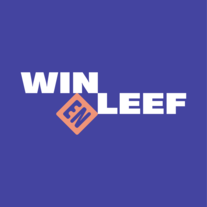 WINenLEEF_logo__wit-oranje_blauweachtergrond_2